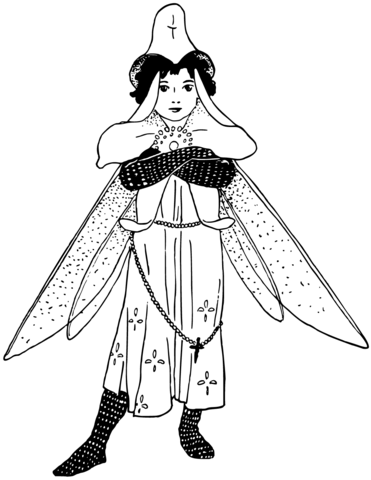 Vintage Fairy Boy Coloring Page